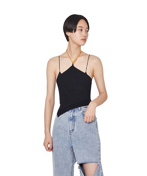rokh（ロク）の「Rokh / ロク：CHAIN HALTER NECK KNIT TOP WITH SLEEVE：R24SF302[ANN]（Tシャツ/カットソー・レディース・ブラック・S）」の11枚目の写真