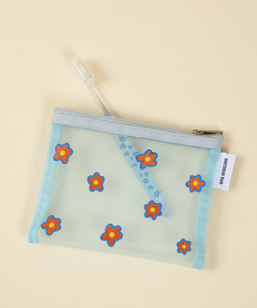 BIRTHDAY BAR（バースデイバー）の「Motif　flower pouch（ポーチ・レディース・ブルー/ピンク・0）」の2枚目の写真