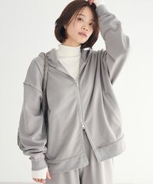 CRAFT STANDARD BOUTIQUE | 【ユニセックス】ダブルフェイスカットオフZIPパーカー(カーディガン/ボレロ)