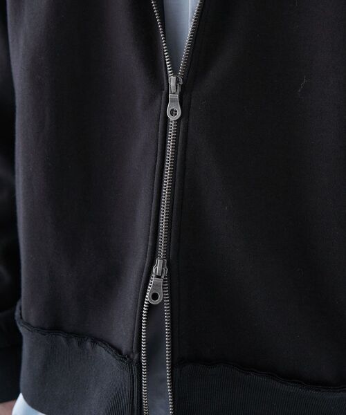 CRAFT STANDARD BOUTIQUE(クラフトスタンダードブティック)の「【ユニセックス】ダブルフェイスカットオフZIPパーカー(カーディガン/ボレロ・レディース・ベージュ/グレー/ブラック・L/M/S)」の4枚目の写真