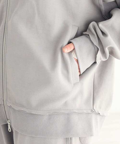 CRAFT STANDARD BOUTIQUE(クラフトスタンダードブティック)の「【ユニセックス】ダブルフェイスカットオフZIPパーカー(カーディガン/ボレロ・レディース・ベージュ/グレー/ブラック・L/M/S)」の20枚目の写真