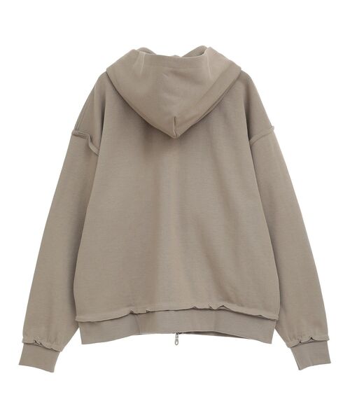 CRAFT STANDARD BOUTIQUE(クラフトスタンダードブティック)の「【ユニセックス】ダブルフェイスカットオフZIPパーカー(カーディガン/ボレロ・レディース・ベージュ/グレー/ブラック・L/M/S)」の22枚目の写真