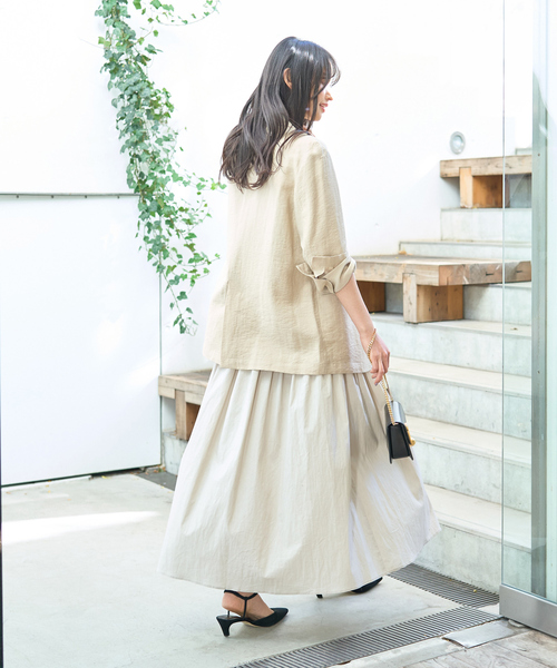Rouge vif Anna(ルージュヴィフアンナ)の「ボリュームギャザースカート(スカート・レディース・オフホワイト/ベージュ/ストライプ・36/38)」の14枚目の写真