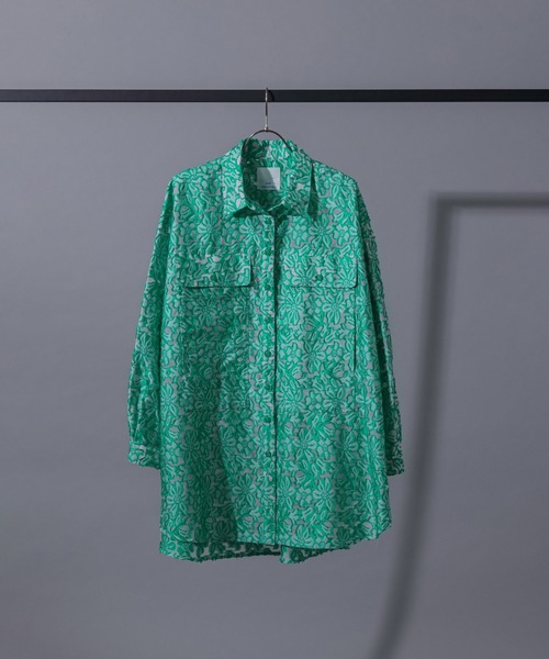ブラウス シャツ (GENE HEAVENS)WORK POCKET BIG SHIRT レディース GENE HEAVENS/フラワーシアードビー ワークポケットビッグシャツ