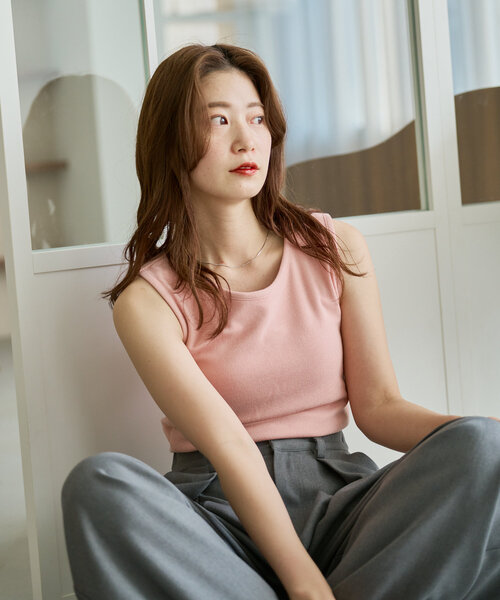 Kastane（カスタネ）の「【カップ取り外し可能】カップ付きパイルタンク（タンクトップ・レディース・アイボリー/イエロー/ピンク・FREE）」の18枚目の写真