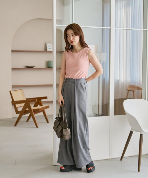 Kastane（カスタネ）の「【カップ取り外し可能】カップ付きパイルタンク（タンクトップ・レディース・アイボリー/イエロー/ピンク・FREE）」の21枚目の写真