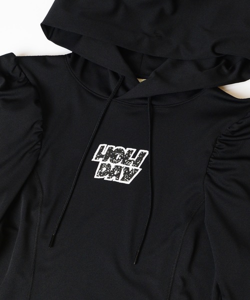 新品未使用 ホリデイ FAST DRY JERSEY パフスリーブ フーディー HOLIDAY（ホリデイ）の「FAST DRY JERSEY PUFF SHOULDER HOODIE