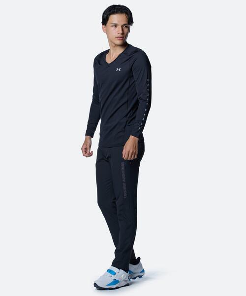 UNDER ARMOUR(アンダーアーマー)の「UAヒートギア フィッティド ロングスリーブ Vネックシャツ(ゴルフ/メンズ)(Tシャツ/カットソー・メンズ・ブラック・3XL)」の3枚目の写真