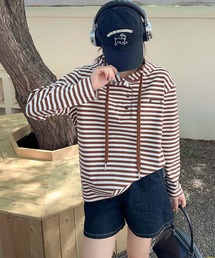 aimoha | ボーダーボタンパーカー(パーカー)