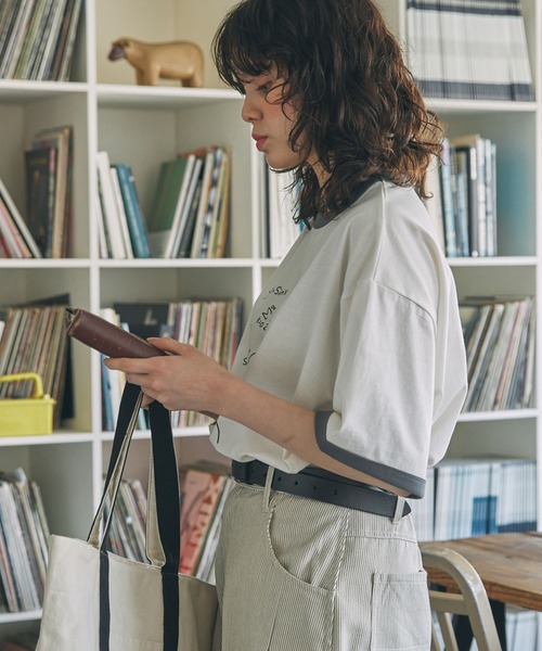 MONO-MART LADY'S(モノマートレディース)の「手書き風 偉人イラスト 半袖 リンガーTシャツ(Tシャツ/カットソー・レディース・チャコールグレー/スミクロ/ネイビー/ブラック系・FREE)」の10枚目の写真