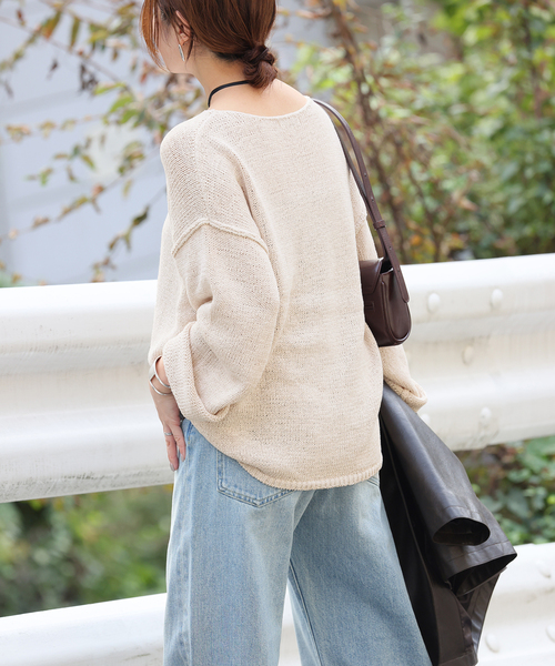 JOURNAL STANDARD(ジャーナルスタンダード)の「《追加2》テープヤーンDROPプルオーバー(ニット/セーター・レディース・ピンク/アイボリー/ブラック系その他・FREE)」の12枚目の写真