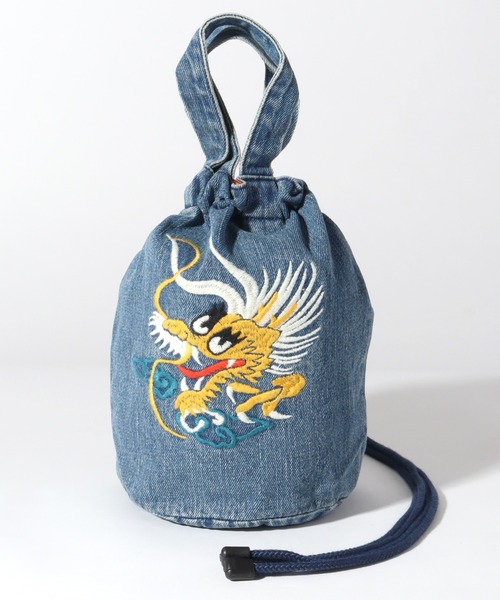 HOUSTON(ヒューストン)の「【HOUSTON/ヒューストン】EMB DENIM EFFECT BAG (DRAGON) (TIGER) /刺繍デニムエフェクトバッグ(龍) (虎)(ショルダーバッグ・メンズ・ブラック系3/ブラック系1/ブルー系2/ブラック系2/ブルー系1/ブルー系/ブラック系/ブルー系3・FREE)」の5枚目の写真