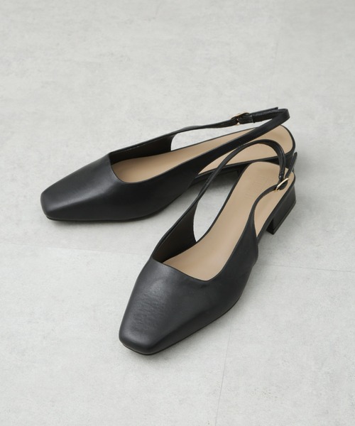 NANO universe(ナノユニバース)の「スリングバックスクエアトゥパンプス(パンプス・レディース・ブラック/シルバー・36/37/38)」の5枚目の写真