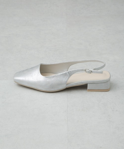 NANO universe(ナノユニバース)の「スリングバックスクエアトゥパンプス(パンプス・レディース・ブラック/シルバー・36/37/38)」の4枚目の写真