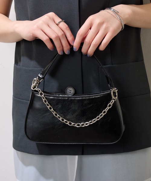 PAPILLONNER（パピヨネ）の「3WAYチェーンバッグ（ショルダーバッグ・レディース・ブラック/オフホワイト・FREE）」の3枚目の写真