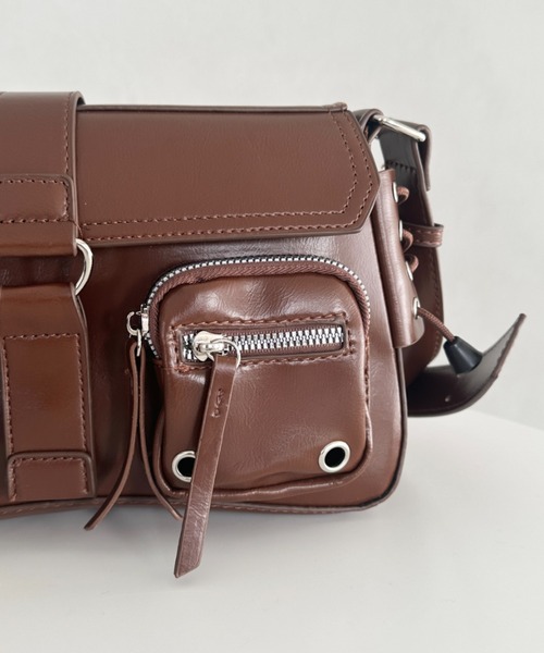 正規品/関税込【OTHER AND】Frow_Brown♥ショルダーバッグ Rename カラビナ付き パラコード巾着 ナイロン ショルダーバッグ