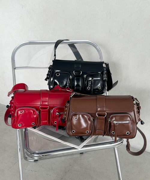 正規品/関税込【OTHER AND】Frow_Brown♥ショルダーバッグ Rename カラビナ付き パラコード巾着 ナイロン ショルダーバッグ