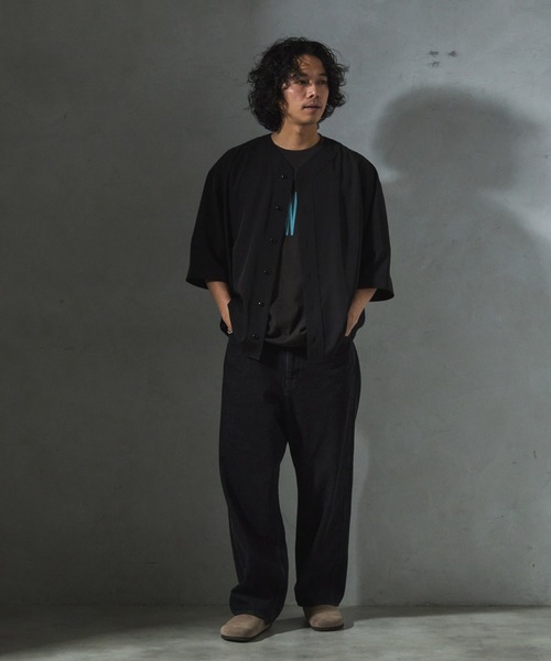 JOURNAL STANDARD relume(ジャーナルスタンダード レリューム)の「【ZOZO限定】ジェシーツイル ベースボールシャツ(シャツ/ブラウス・メンズ・ベージュ/ダークカーキ/ライトグレー/ブラック・XS/S/M/L/XL)」の5枚目の写真