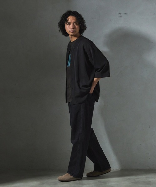 JOURNAL STANDARD relume(ジャーナルスタンダード レリューム)の「【ZOZO限定】ジェシーツイル ベースボールシャツ(シャツ/ブラウス・メンズ・ベージュ/ダークカーキ/ライトグレー/ブラック・XS/S/M/L/XL)」の7枚目の写真