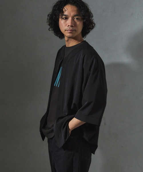 JOURNAL STANDARD relume(ジャーナルスタンダード レリューム)の「【ZOZO限定】ジェシーツイル ベースボールシャツ(シャツ/ブラウス・メンズ・ベージュ/ダークカーキ/ライトグレー/ブラック・XS/S/M/L/XL)」の9枚目の写真