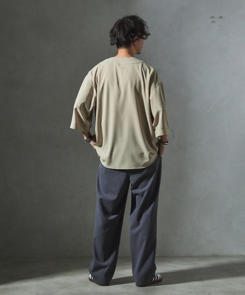 JOURNAL STANDARD relume(ジャーナルスタンダード レリューム)の「【ZOZO限定】ジェシーツイル ベースボールシャツ(シャツ/ブラウス・メンズ・ベージュ/ダークカーキ/ライトグレー/ブラック・XS/S/M/L/XL)」の14枚目の写真