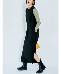 IEDIT | ＩＥＤＩＴ　品よく着られるきれいめカットソーノースリーブワンピース〈ブラック〉(ワンピース)