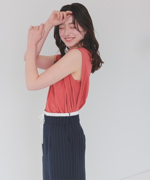 titivate(ティティベイト)の「汗染み防止フレンチスリーブTシャツ(Tシャツ/カットソー・レディース・グレー/ローズ/ブラック/チャコール/ホワイト系その他/ブラウン/ホワイト・S/M/L)」の16枚目の写真