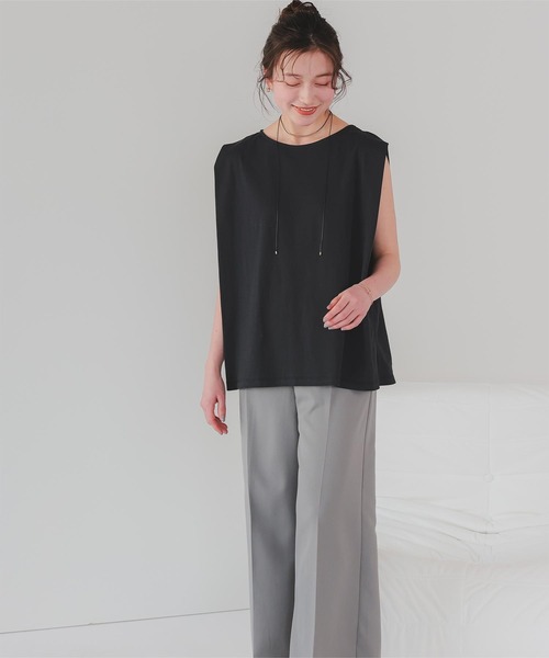 titivate(ティティベイト)の「汗染み防止フレンチスリーブTシャツ(Tシャツ/カットソー・レディース・グレー/ローズ/ブラック/チャコール/ホワイト系その他/ブラウン/ホワイト・S/M/L)」の11枚目の写真