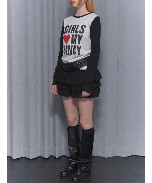 FANCY CLUB(ファンシークラブ)の「【FANCY CLUB】GIRLS MY FANCY LONG SLEEVE / 【ファンシークラブ】ロゴプリント長袖Tシャツ(Tシャツ/カットソー・レディース・ホワイト×グレー/ホワイト×ブラック・S)」の18枚目の写真
