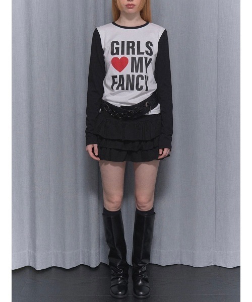 FANCY CLUB(ファンシークラブ)の「【FANCY CLUB】GIRLS MY FANCY LONG SLEEVE / 【ファンシークラブ】ロゴプリント長袖Tシャツ(Tシャツ/カットソー・レディース・ホワイト×グレー/ホワイト×ブラック・S)」の17枚目の写真