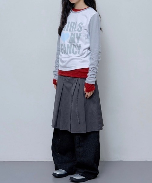 FANCY CLUB(ファンシークラブ)の「【FANCY CLUB】GIRLS MY FANCY LONG SLEEVE / 【ファンシークラブ】ロゴプリント長袖Tシャツ(Tシャツ/カットソー・レディース・ホワイト×グレー/ホワイト×ブラック・S)」の16枚目の写真