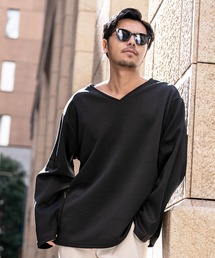 CavariA（キャバリア）の「『CavariA/キャバリア』Vネックドローコード付きロンTEE（Tシャツ/カットソー）」