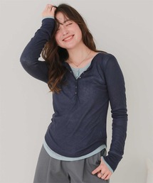 titivate | シアーテレコヘンリーネックトップス(Tシャツ/カットソー)