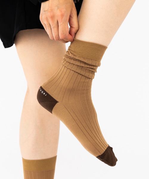 YUQRI(ユクリ)の「【YUQRI】Polite(ソックス/靴下・レディース・ホワイト/ブラウン系その他2/ブラック/グレー系その他2/グリーン系その他2/パープル系その他2/スモークピンク/ベージュ/ダークブラウン/ライトイエロー/ライトパープル・S)」の22枚目の写真