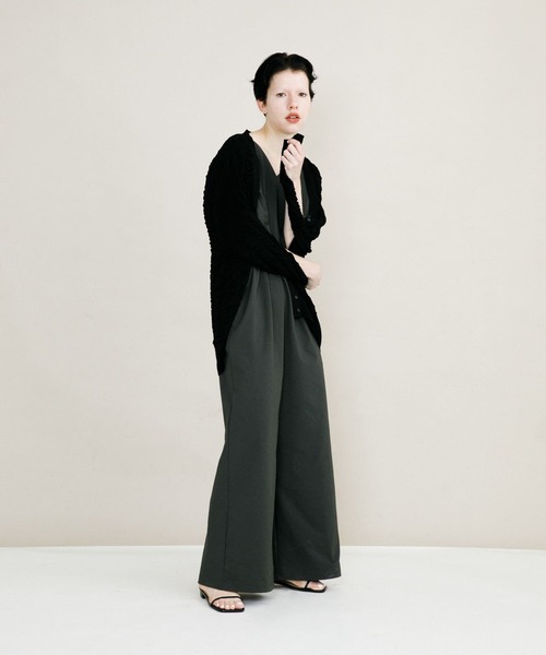 サロペット・オーバーオール・オールインワン ito fukuoka linen black all-in-one ito fukuoka linen black all-in-one