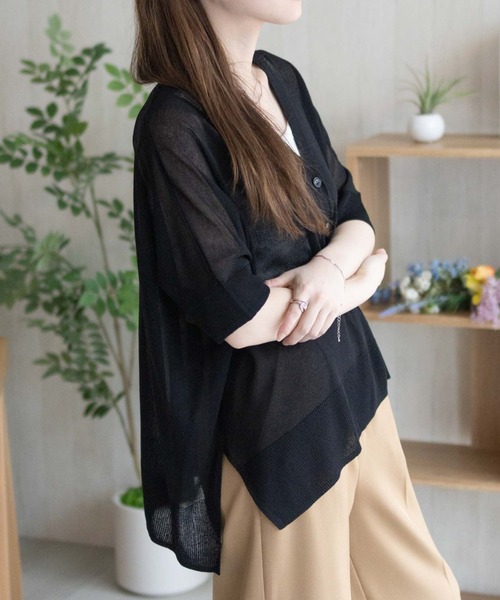 CABaN ネイビー 五分袖カーディガン タグ付き CABaN ネイビー 五分袖カーディガン タグ付き caban