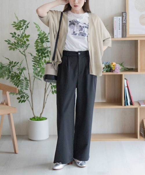 NAVY（ネイビー）の「nAvy  ポンチョシルエット5分袖Vネックカーディガン（カーディガン/ボレロ・レディース・グレイッシュベージュ/ブラック/ブラウン・M/L）」の14枚目の写真