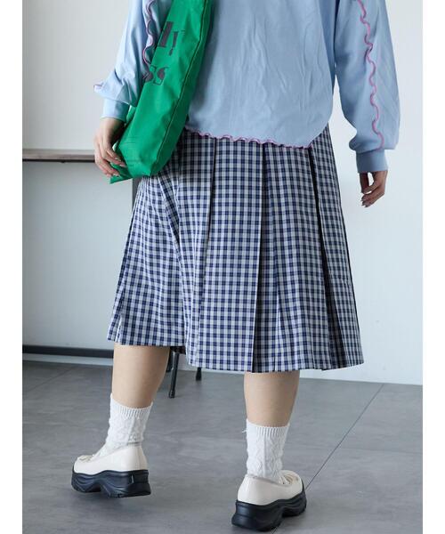 ehka sopo（エヘカソポ）の「ミディ丈プリーツスカート（スカート・レディース・グレー/ネイビー/サックスブルー・F）」の12枚目の写真