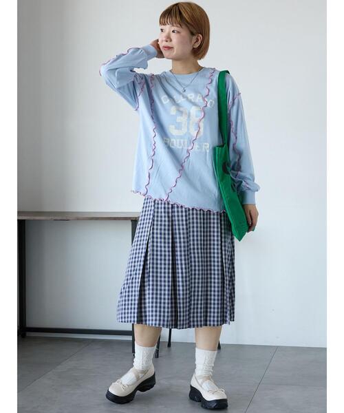 ehka sopo（エヘカソポ）の「ミディ丈プリーツスカート（スカート・レディース・グレー/ネイビー/サックスブルー・F）」の13枚目の写真