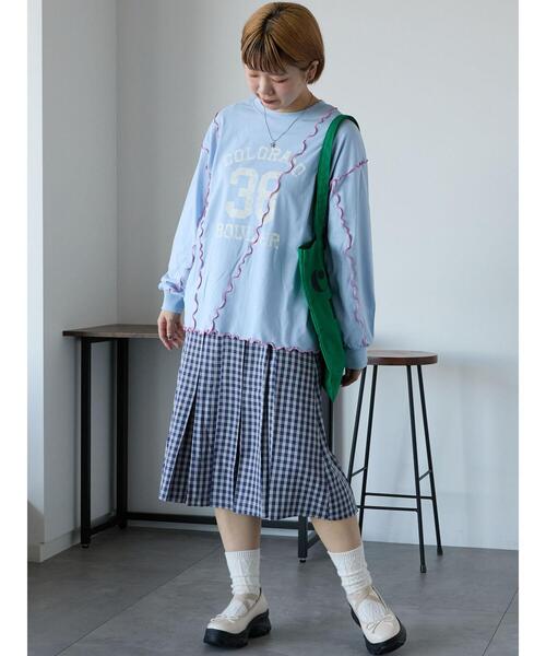 ehka sopo（エヘカソポ）の「ミディ丈プリーツスカート（スカート・レディース・グレー/ネイビー/サックスブルー・F）」の14枚目の写真