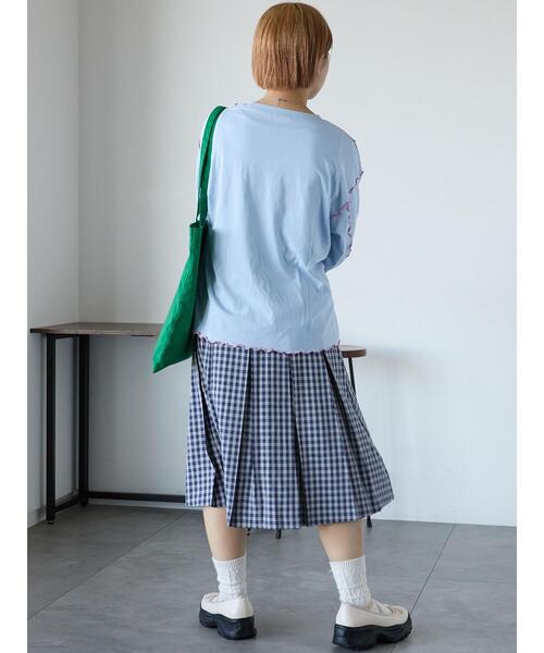 ehka sopo（エヘカソポ）の「ミディ丈プリーツスカート（スカート・レディース・グレー/ネイビー/サックスブルー・F）」の16枚目の写真