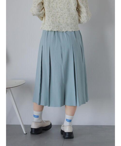 ehka sopo（エヘカソポ）の「ミディ丈プリーツスカート（スカート・レディース・グレー/ネイビー/サックスブルー・F）」の21枚目の写真
