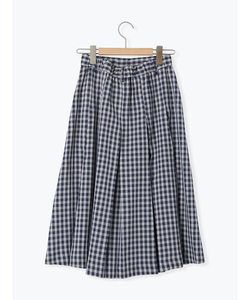 ehka sopo（エヘカソポ）の「ミディ丈プリーツスカート（スカート・レディース・グレー/ネイビー/サックスブルー・F）」の4枚目の写真