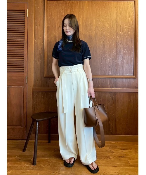 Mila Owen(ミラオーウェン)の「【UV加工】ドライタッチペーパーバッグパンツ(その他パンツ・レディース・アイボリー/ブラック/ライラック・0/1)」の18枚目の写真