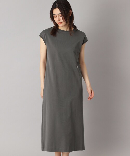 DRESSTERIOR(ドレステリア)の「【カットソー素材/ポケット付き】フレンチスリーブコットンジャージワンピース(ワンピース・レディース・ベージュ/チャコールグレー・38/34/36)」の11枚目の写真