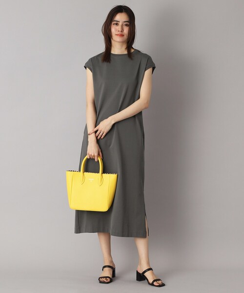 DRESSTERIOR(ドレステリア)の「【カットソー素材/ポケット付き】フレンチスリーブコットンジャージワンピース(ワンピース・レディース・ベージュ/チャコールグレー・38/34/36)」の12枚目の写真