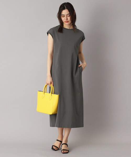 DRESSTERIOR(ドレステリア)の「【カットソー素材/ポケット付き】フレンチスリーブコットンジャージワンピース(ワンピース・レディース・ベージュ/チャコールグレー・38/34/36)」の13枚目の写真