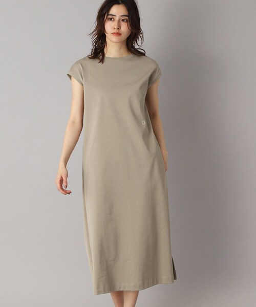 DRESSTERIOR(ドレステリア)の「【カットソー素材/ポケット付き】フレンチスリーブコットンジャージワンピース(ワンピース・レディース・ベージュ/チャコールグレー・38/34/36)」の15枚目の写真
