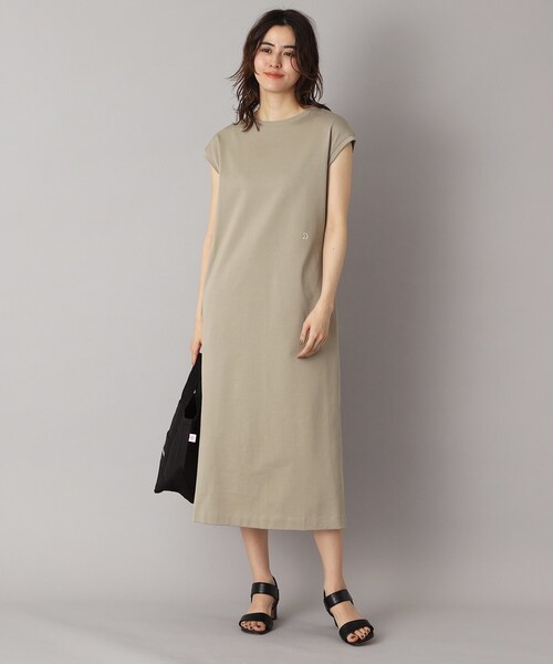 DRESSTERIOR(ドレステリア)の「【カットソー素材/ポケット付き】フレンチスリーブコットンジャージワンピース(ワンピース・レディース・ベージュ/チャコールグレー・38/34/36)」の16枚目の写真