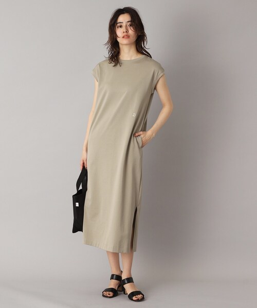 DRESSTERIOR(ドレステリア)の「【カットソー素材/ポケット付き】フレンチスリーブコットンジャージワンピース(ワンピース・レディース・ベージュ/チャコールグレー・38/34/36)」の17枚目の写真